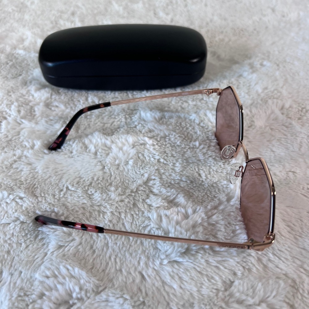 VonZipper Pearl Octagon Sunglasses Rose Gold Pink Lens Geometric Retro Shades - Picture 5 of 9